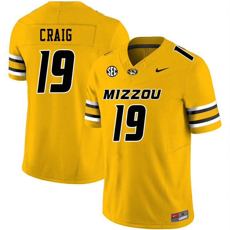 Men #19 Blake Craig Missouri Tigers College Football Jerseys Stitched-Gold